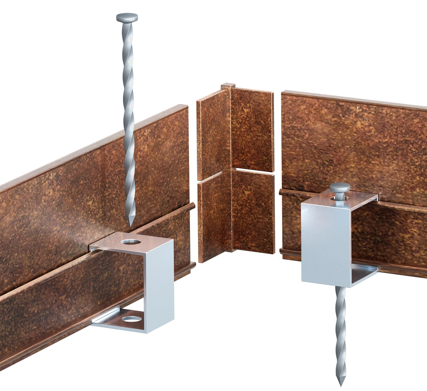 Hedge 100mm Weathered Steel Aluminum Corner Joiner