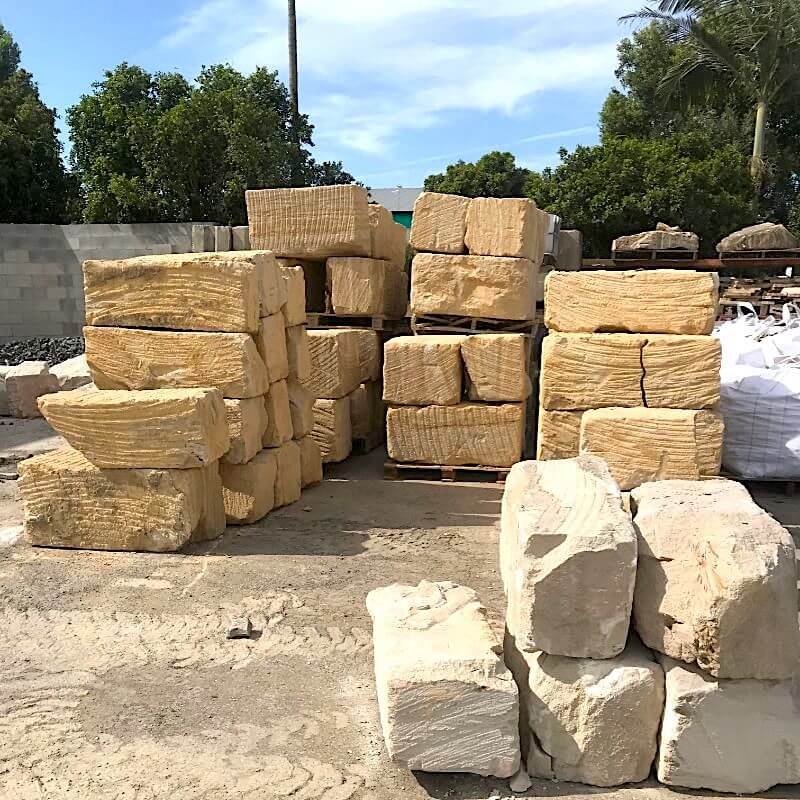 Sand Based Blocks Sandstone Blocks - 500x500x1000 - Coastal Landscape Supplies