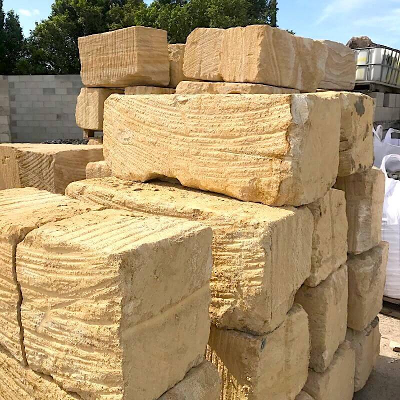 Sand Based Blocks Sandstone Blocks - 500x500x1000 - Coastal Landscape Supplies
